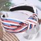 4th of July Headband for Women American Flag Knotted Headband Red White and Blue Sequin Patriotic Hairband USA Independence Day Head Band Hair Accessories Gift
